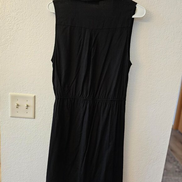 ULTRA FLIRT Black Dress Size XL Button Down Gold Collar Accents Sleeveless - Picture 9 of 9